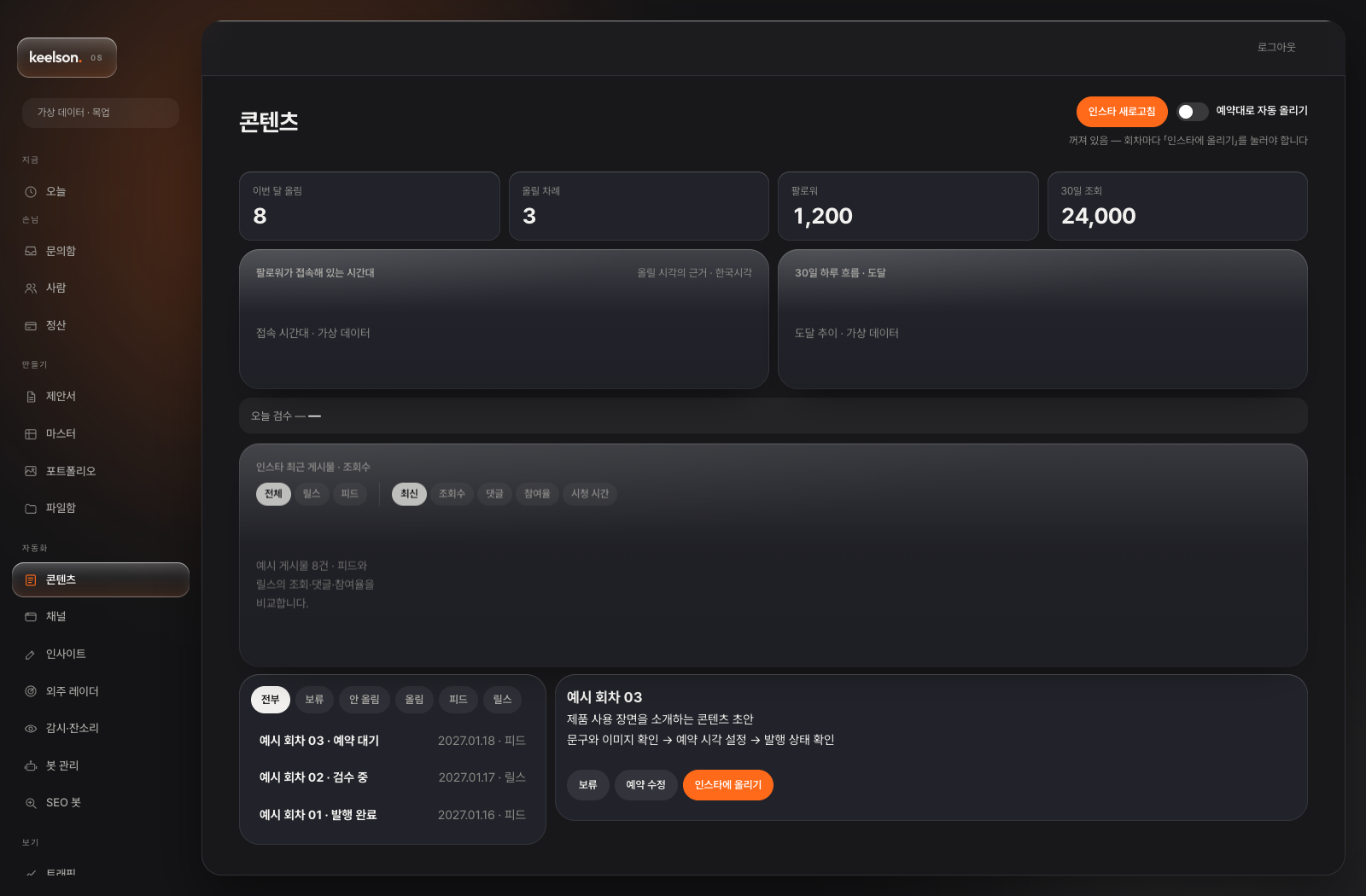 콘텐츠 회차와 발행 상태