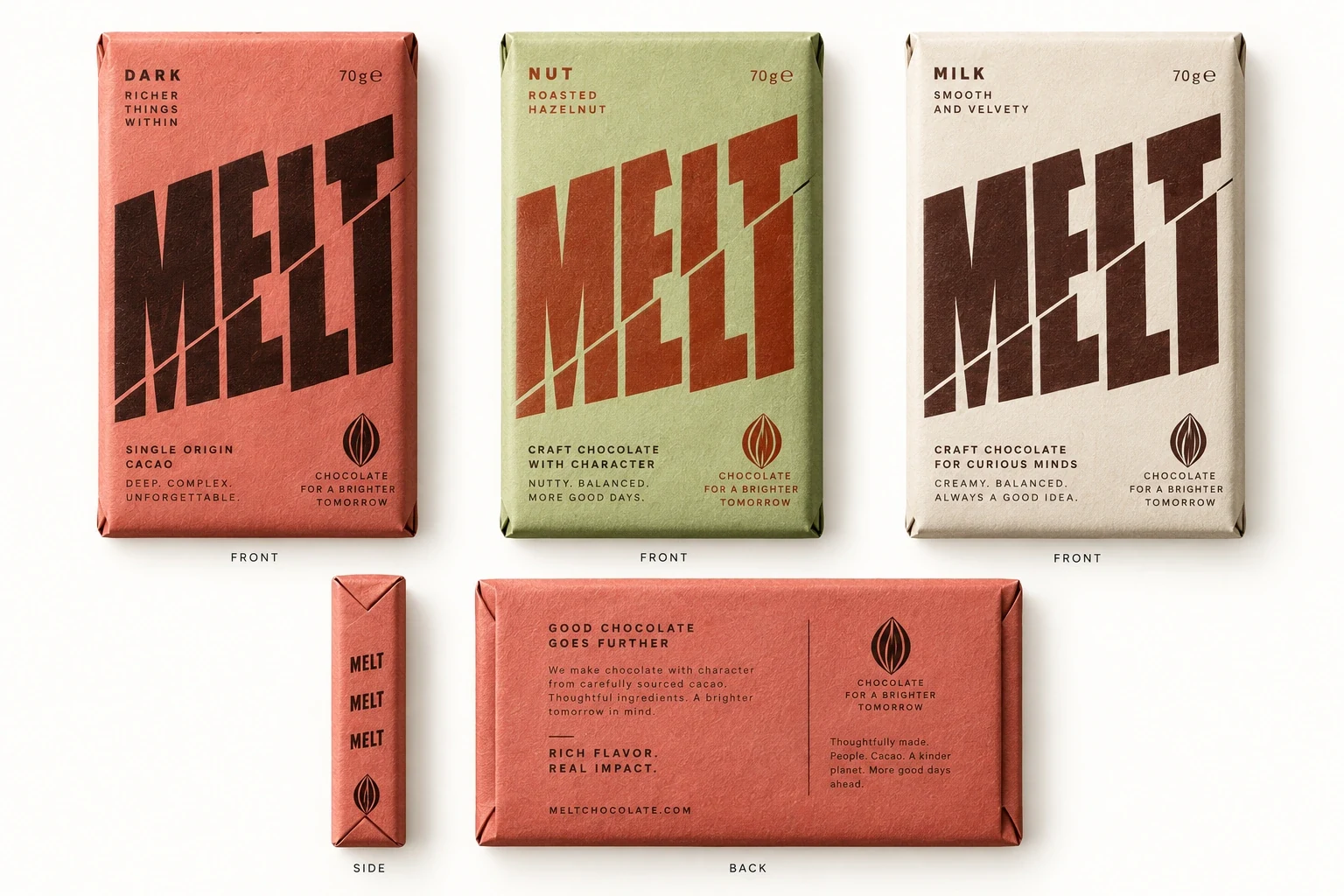 MELT — 식품 · 크래프트 초콜릿 — 패키지 디자인 프로젝트 · 킬슨 스튜디오