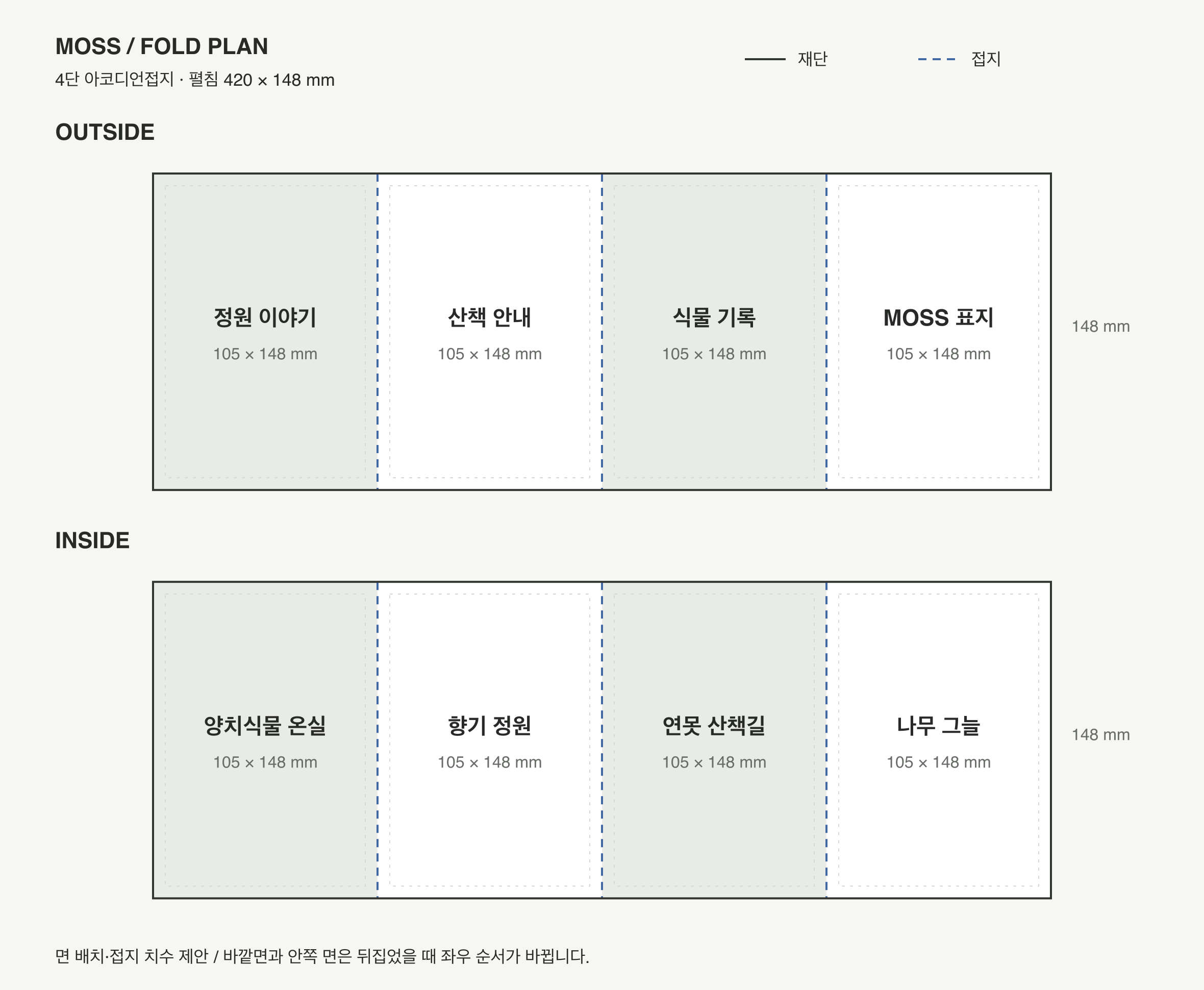 MOSS — 라이프스타일 · 보태니컬 가든 리플렛 — 인쇄 디자인 프로젝트 · 킬슨 스튜디오