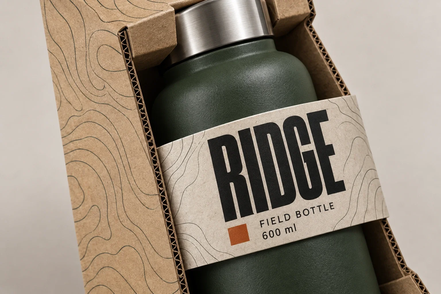 RIDGE — 아웃도어 · 보온 보틀 — 패키지 디자인 프로젝트 · 킬슨 스튜디오