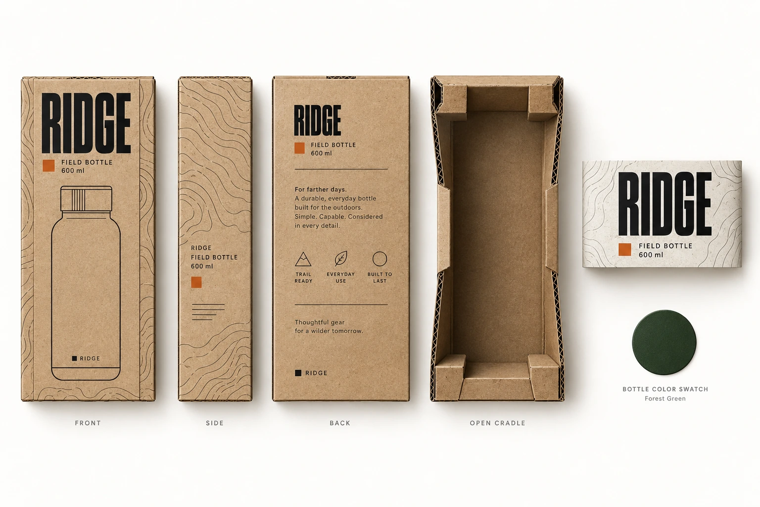 RIDGE — 아웃도어 · 보온 보틀 — 패키지 디자인 프로젝트 · 킬슨 스튜디오