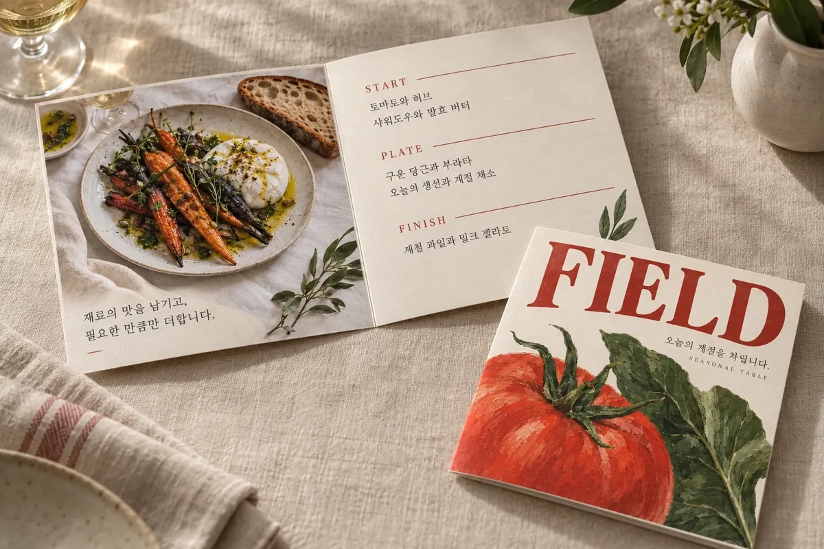 FIELD — 식음료 · 레스토랑 리플렛 대표 이미지